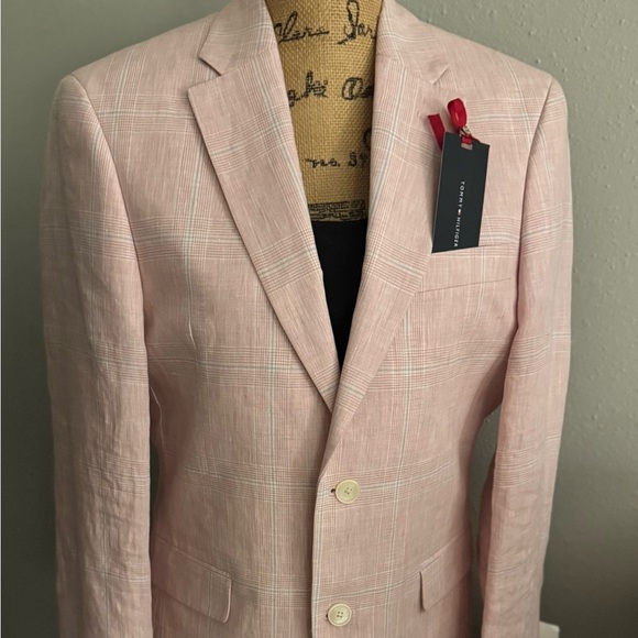 MEN’S NWT 🩷Tommy Hilfiger Pink Sport Coat with Notch Lapel! - Picture 3 of 14
